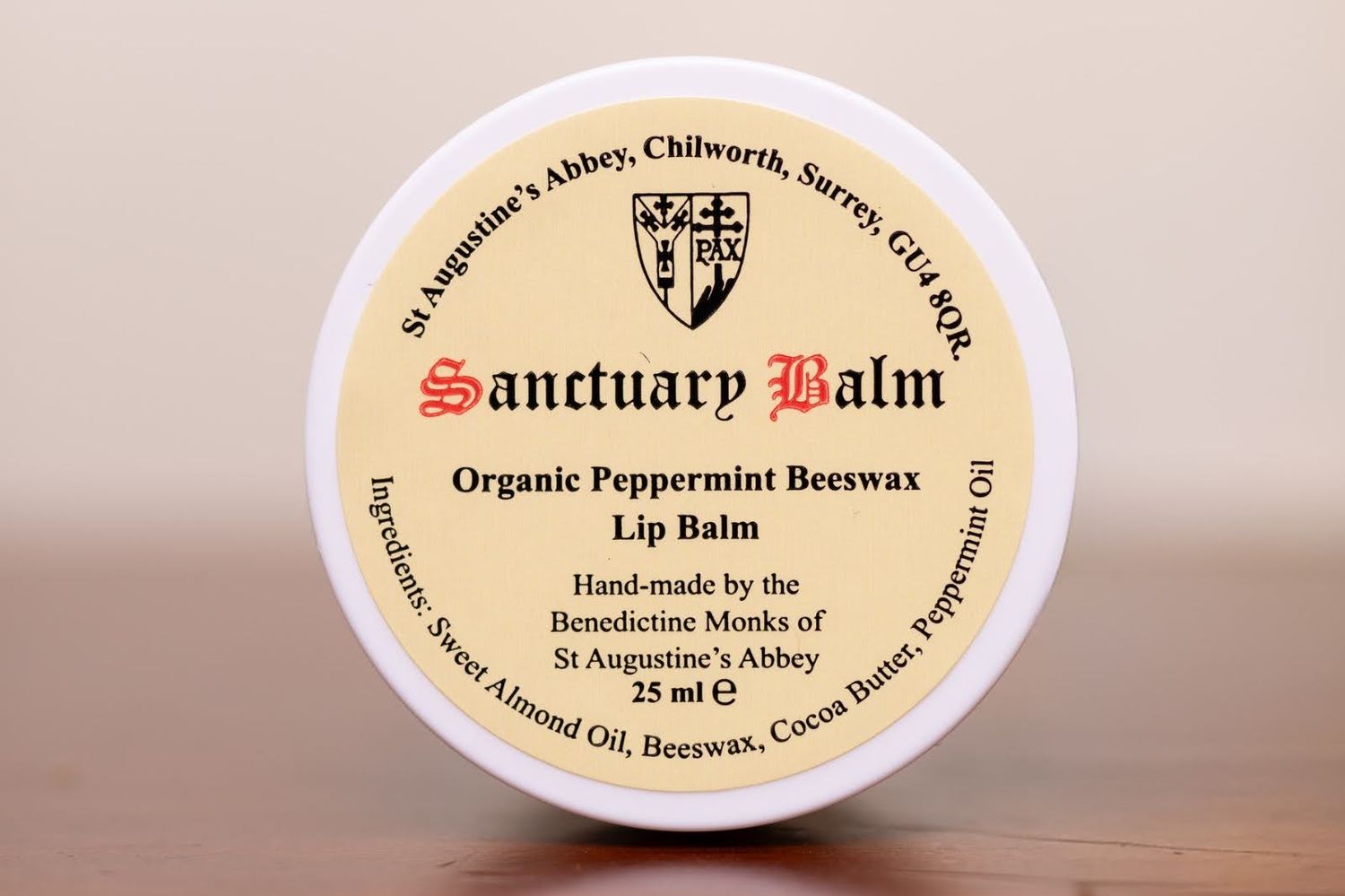 Sanctuary beeswax lip balm made at St Augustine's Abbey, Chilworth