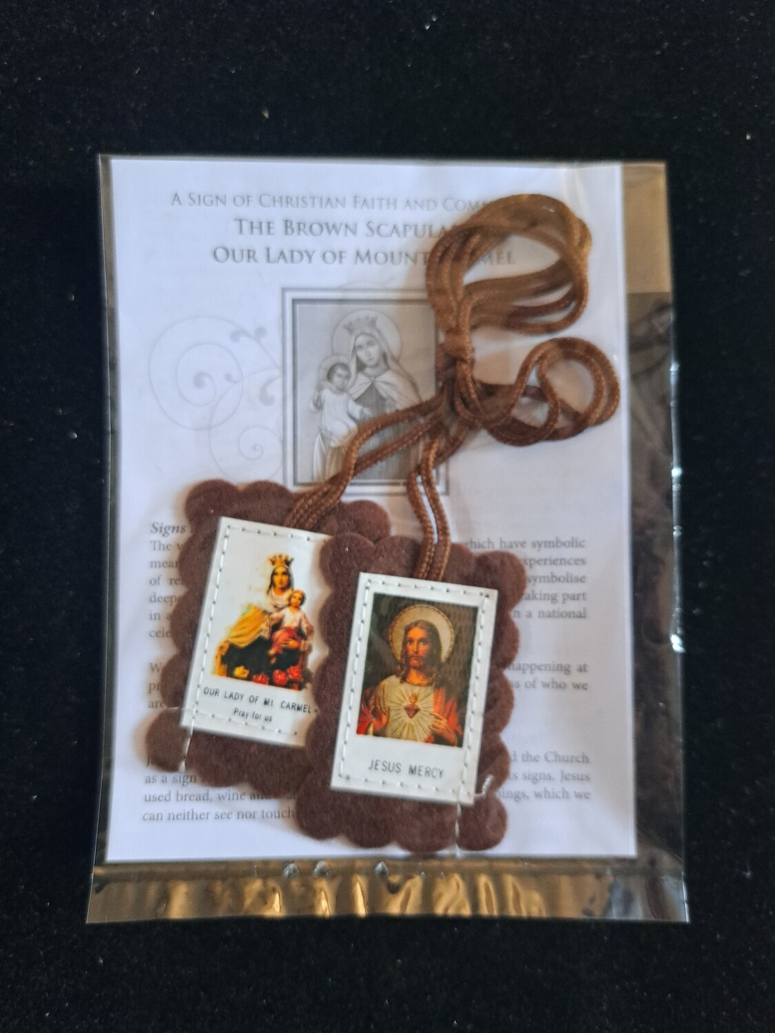 Traditional Brown Scapular available from St Augustine's Abbey, Chilworth