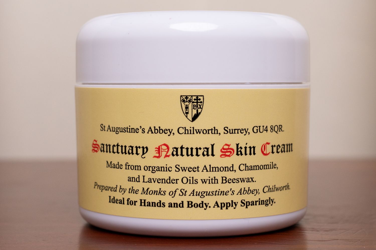 Sanctuary skin cream made at St Augustine's Abbey, Chilworth